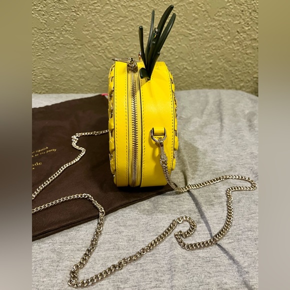 Kate Spade ♠️ RARE Picnic Pineapple Crossbody Leather Novelty Purse Handbag Bag - Picture 8 of 15